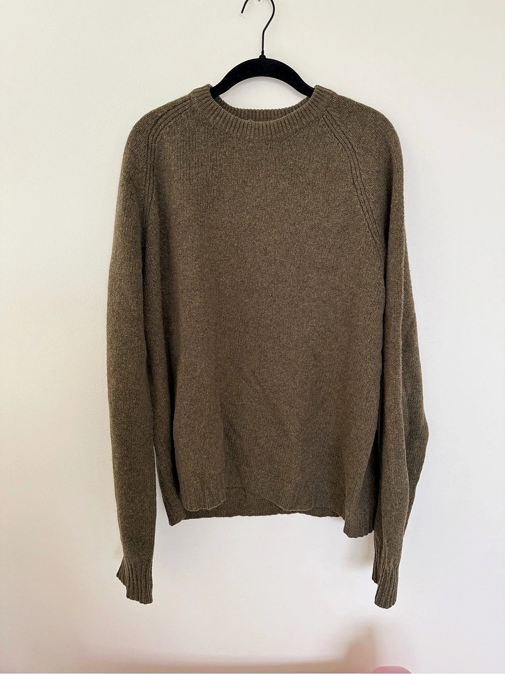 J.Crew 100% Wool Olive Green Pullover Crewneck Sweater Size Large